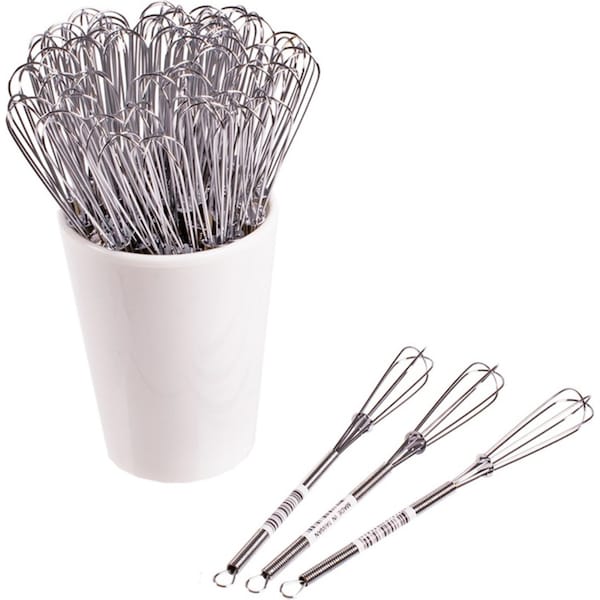 48pc Appetito Mini Whisk 7" Polybag Home/Kitchen Cooking Baking Accessory