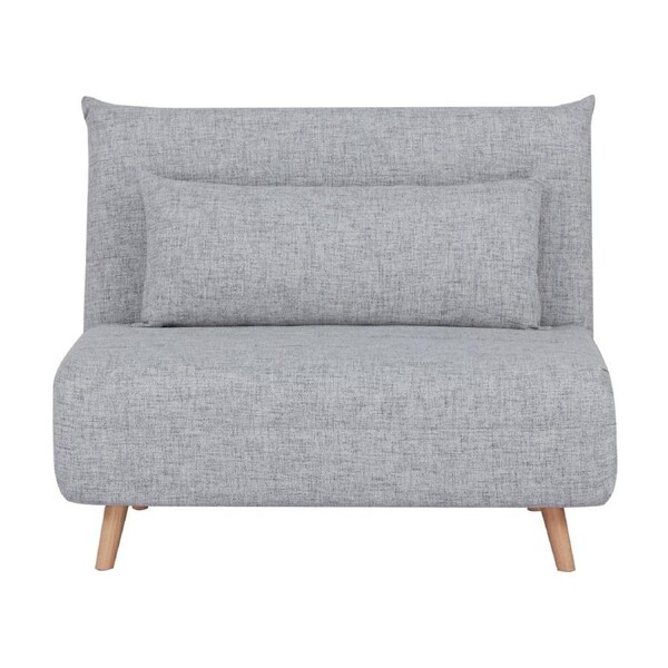 Bishop 1 Seater Sofa Futon Bed Love Seat Fabric Lounge Couch Light Grey