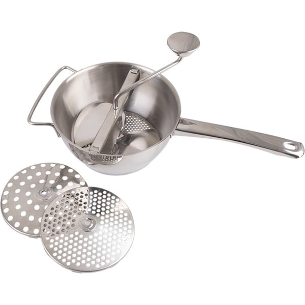 Appetito Stainless Steel 20cm Kitchen Food Mill Cooking Utensil w/ 3-Discs