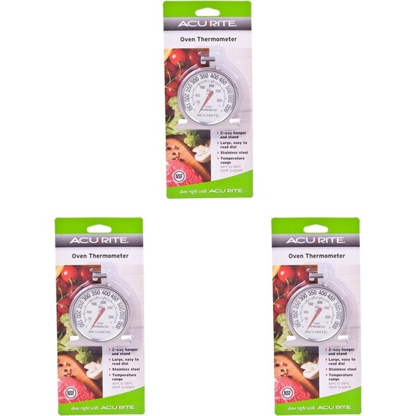 3x Acurite Dial Style Oven Thermometer Celsius Home Kitchen Cooking Utensil