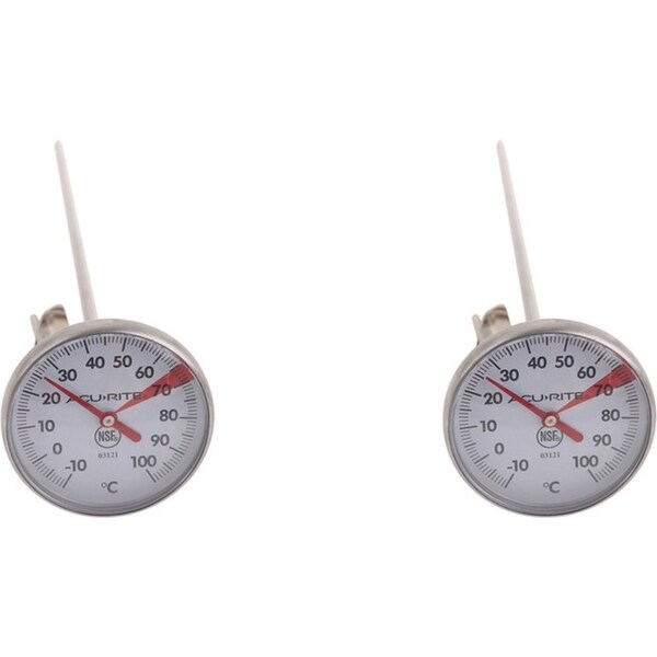 2x Acurite Large Frothing Thermometer 4cm Dia. Dial Home Kitchen Cooking Utensil