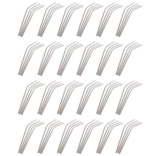 24x Appetito Stainless Steel Reusable/Washable Bent Drinking Straws Home Kitchen