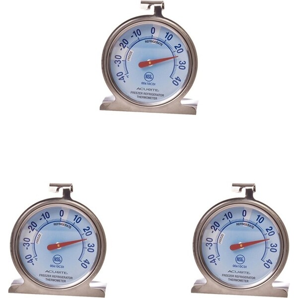 3PK Acurite Refrigerator Fridge Freezer Dial Thermometer Bar Home Kitchen