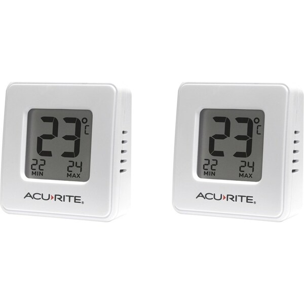 2x Acurite Compact Indoor Digital Thermometer Home Temperature Wall Mounted