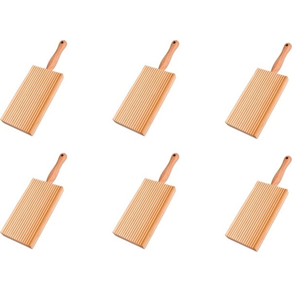 6x Al Dente Gnocchi Making Board Rubberwood Home Kitchen Cooking Utensil Brown