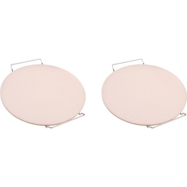 2x Al Dente Ceramic Pizza Baking Stone w/Rack 33cm Home Kitchen Cooking Utensil