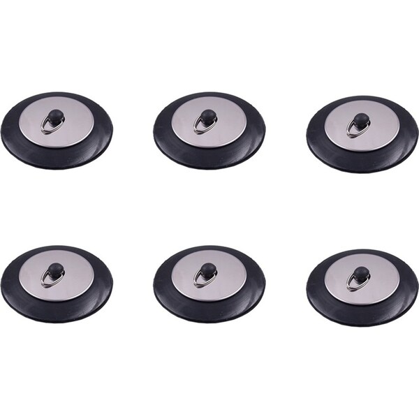 6x Appetito Stainless Steel Deluxe Bath/Sink Plug Home/Bathroom Stopper 50mm