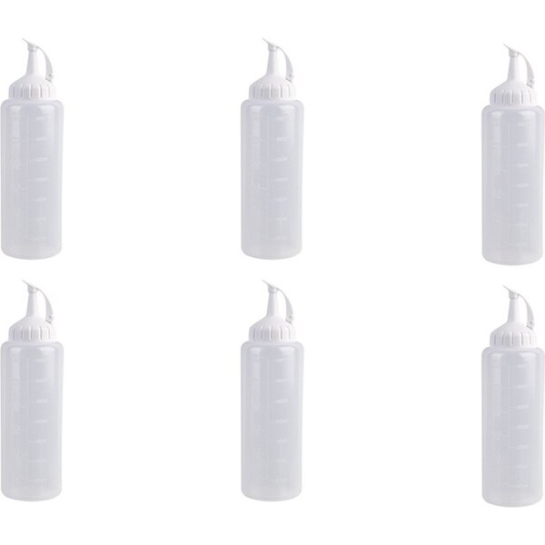 6x Appetito Plastic Squeeze Bottle 350ml w/ Nozzle Cap Home Kitchen Cooking