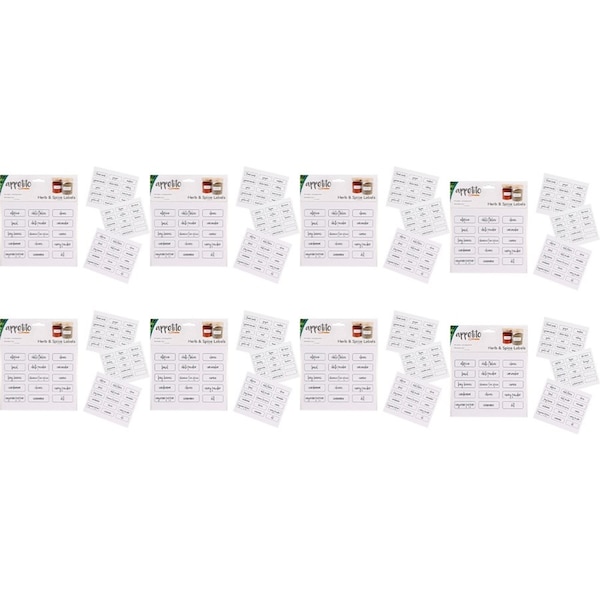 8x 45pc Appetito Vinyl Herb & Spice Labels Jar Decals Home Kitchen Accessory