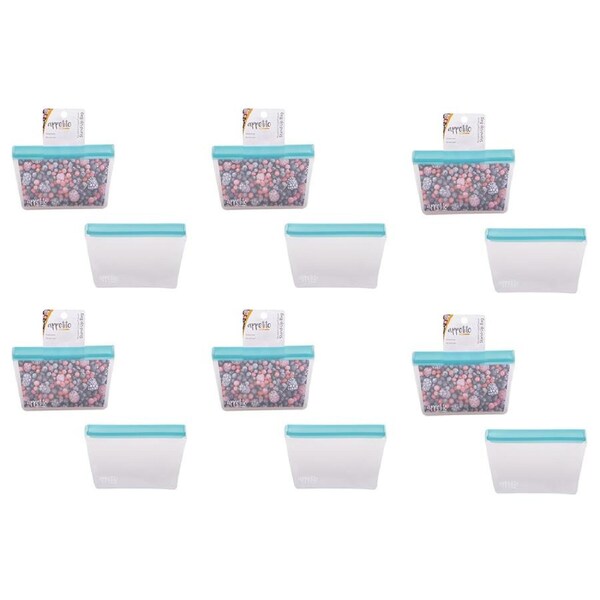 6x Appetito 2 Cup/500ml Reusable Fridge/Freezer Stand-Up Bag Food Storage Blue