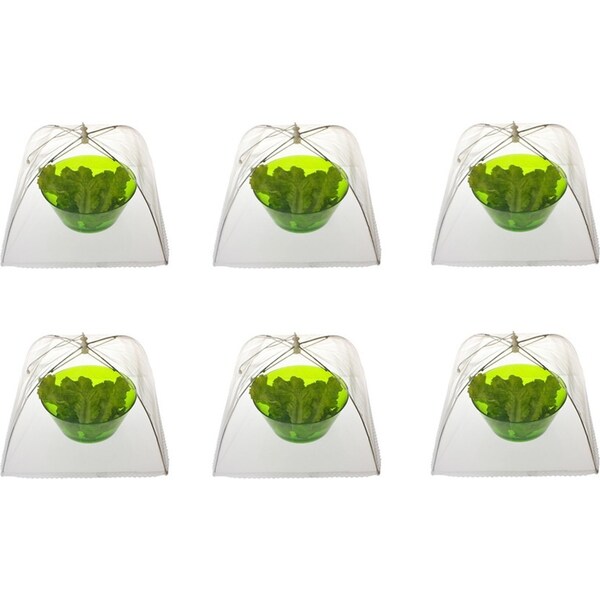 6x Appetito Square Nylon Net Food Cover/Storage 41cm Home Kitchen Cooking White