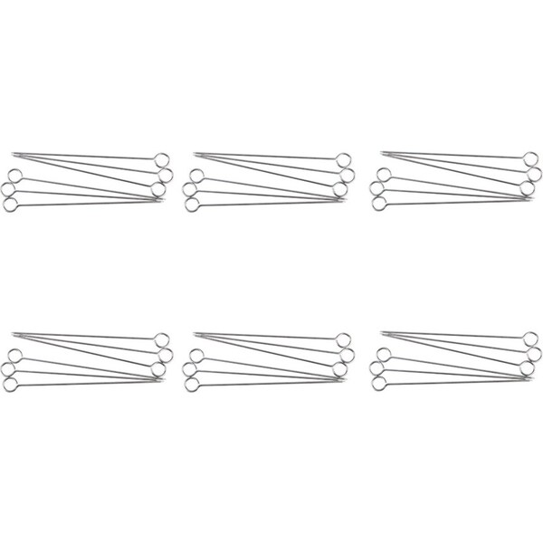 6x 6pc Appetito Chrome Skewers 10"/25cm Barbecue Home Kitchen Grill Cooking