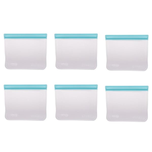 6x Appetito 4 Cup/1L Reusable Fridge/Freezer Sandwich Food Storage Bag Blue