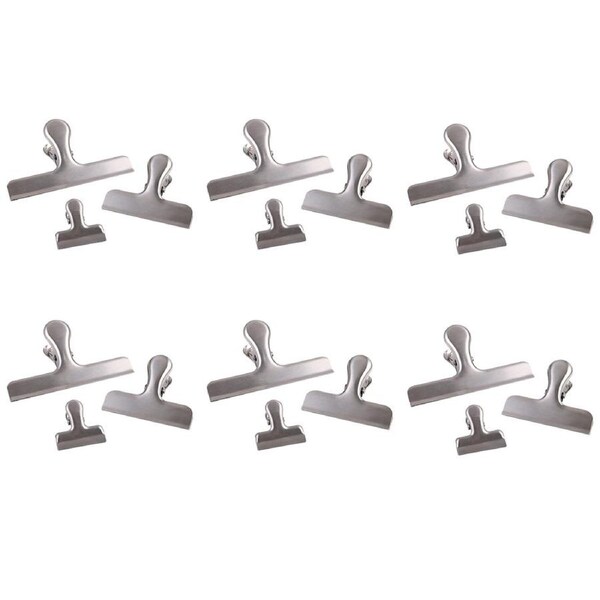 6x 3pc Appetito Stainless Steel Bag Seal Clips Asst. Sizes Kitchenware Tools