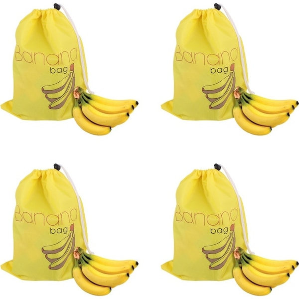 4x Appetito Reusable Banana Bag Organisation Food Storage Kitchen Accessory