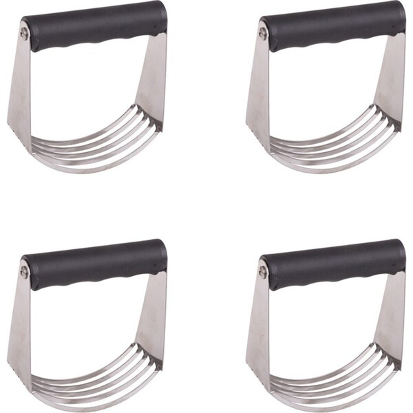 4x Appetito Stainless Steel Deluxe Pastry Blender w/ Soft Grip Baking Tools