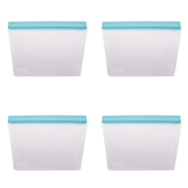 4x Appetito 6 Cup/1.5L Reusable Fridge/Freezer Stand-Up Food Storage Bag Blue