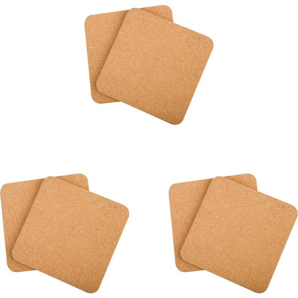 3x 2pc Appetito Square Cork Trivets 20x20cm Home Kitchen Cooking Accessories