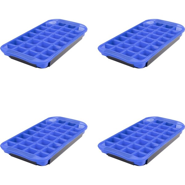 4x Appetito Flexible 32-Jumbo Ice Cube Tray Mould Home Kitchen Accessory Blue