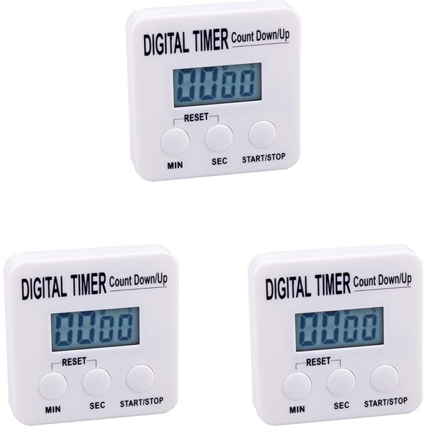3x Appetito 100 Minutes Magnetic Digital Timer Home Kitchen Cooking Tool White