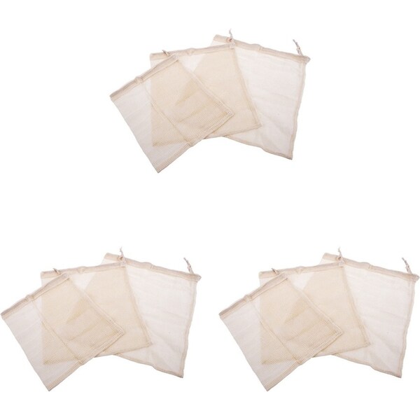 3x 3pc Appetito Cotton Net Produce Bags Home Kitchen Food Organiser Asst. Sizes