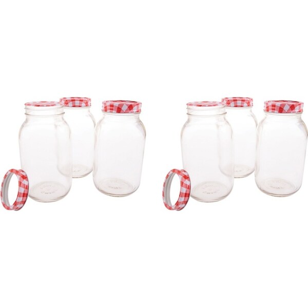 2x 4pc Appetito 1L Mason Preserving Jars Home/Kitchen Food Storage Organiser