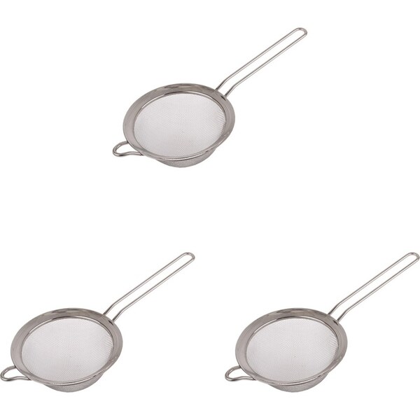 3x Appetito Stainless Steel Mesh Strainer Home Kitchen Cooking Utensil 15cm