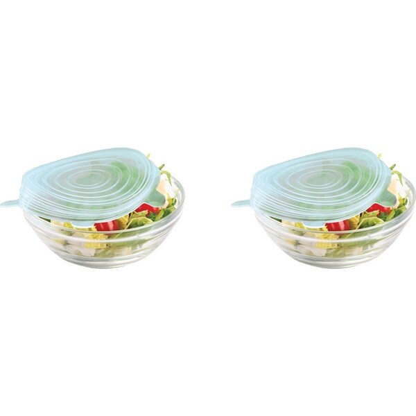 2x 2pc Appetito Reusable Silicone Food Covers Home Kitchen Cooking Wrap 25/28cm