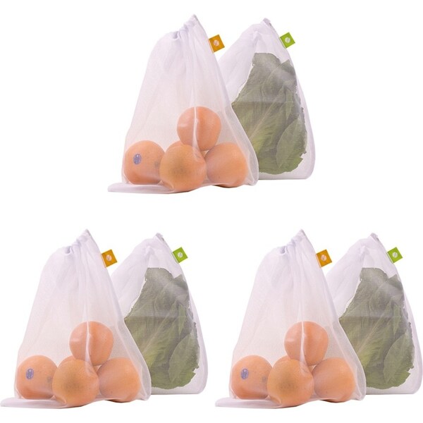3x 5pc Appetito Reusable Mesh Produce Bags Home Kitchen Cooking Food Organiser
