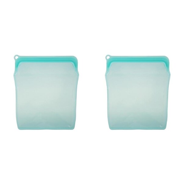 2x Appetito Silicone Xtra Large Airtight/Leakproof Food Storage Bag 1960ml Aqua
