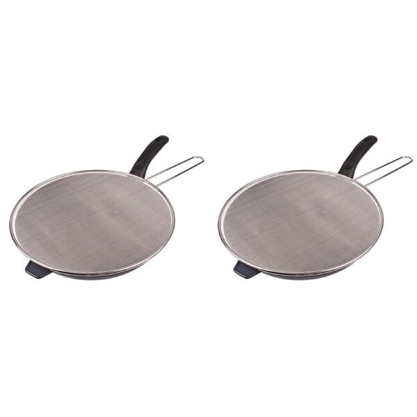 2x Appetito Stainless Steel 33cm Splatter Screen Kitchen Cooking Cover Round