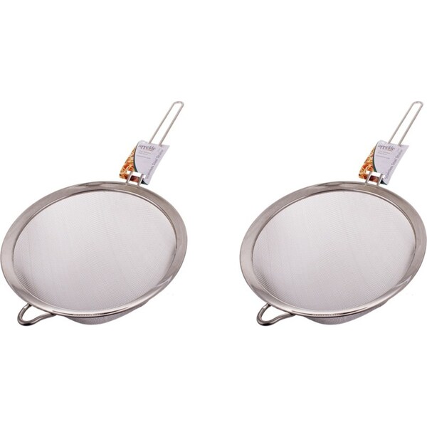 2x Appetito Stainless Steel 23cm Mesh Strainer Home/Kitchen Food Cooking Tool