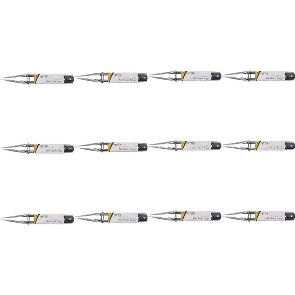 12x Appetito Stainless Steel Mini Food Tongs Home Kitchen Cooking Utensil 18cm