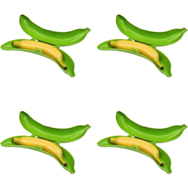 4x Appetito Banana Saver Home Food Storage Container Lunch Box Assorted