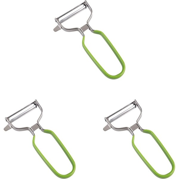 3x Appetito Stainless Steel Julienne Y-Peeler Kitchen Food/Vege Prep Tool Green