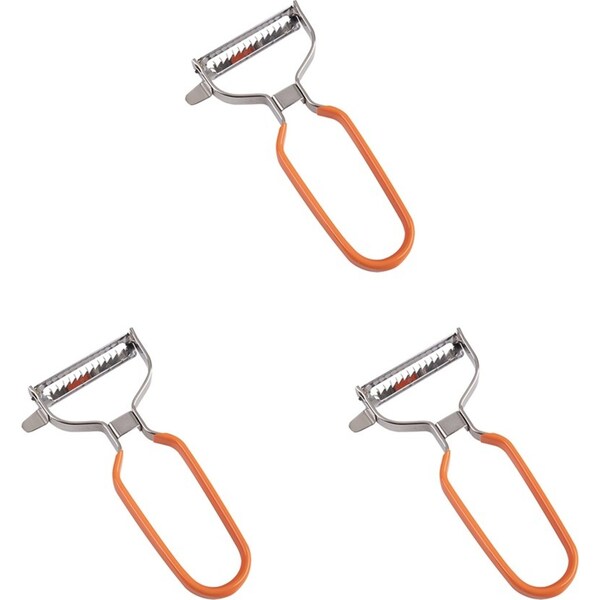 3x Appetito Stainless Steel Julienne Y-Peeler Kitchen Food Prep Tool Orange
