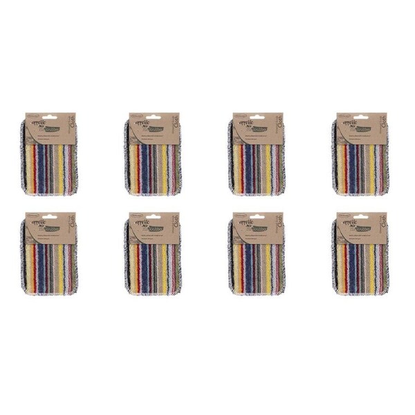 8pc Appetito Eco Scrubber 12x16.5cm Universal Scrub Cloth Cleaning Assorted