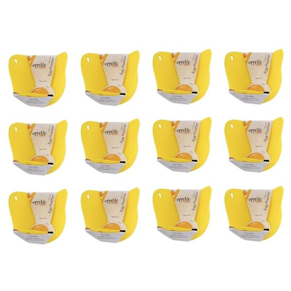 12x 2pc Appetito Silicone Egg Poachers Home/Kitchen Breakfast Cooker Assorted