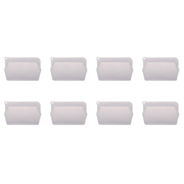 8x Appetito Silicone Small Airtight/Leakproof Food Safe Storage Bag 330ml White