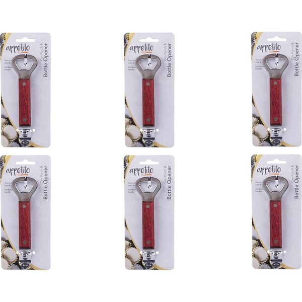 6x Appetito Can Punch/Bottle Opener Heavy Duty Home/Bar Kitchen Cooking Tools