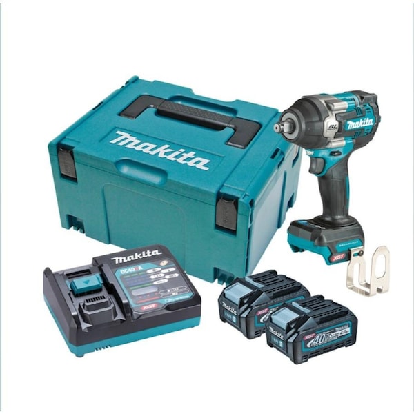 MAKITA 40V MAX XGT BRUSHLESS 2 X 4.0AH 1/2" MID TORQUE IMPACT WRENCH KIT TW007GM201