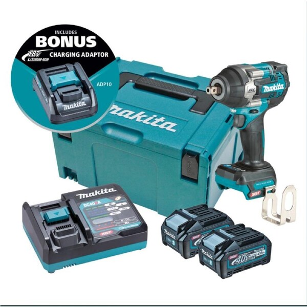 Makita TW008GM203 - 40V 4.0Ah Max XGT Cordless Brushless 1/2" Mid-Torque Pin Detent Impact Wrench Kit