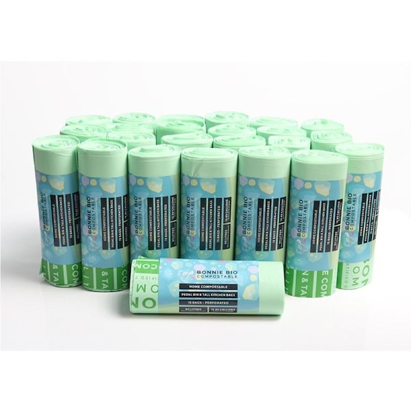 60L Compostable Bin & Rubbish Bags 24 Roll Box (15 Bags Per Roll)