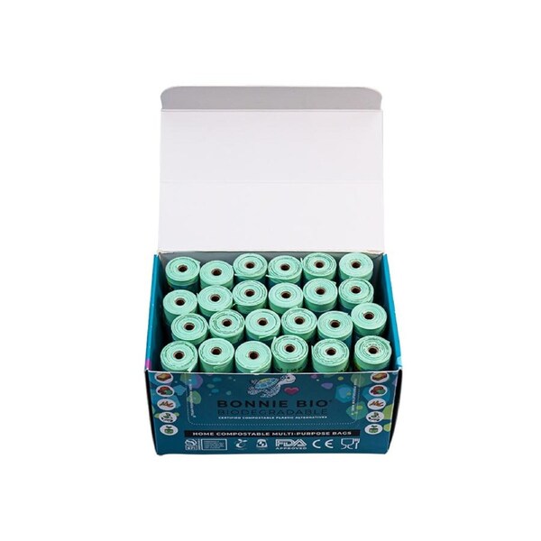 Compostable Handheld Dog Poop Multi Purpose Dispenser Bags 2-2.5L 48 Roll Box (15 Bags Per Roll)