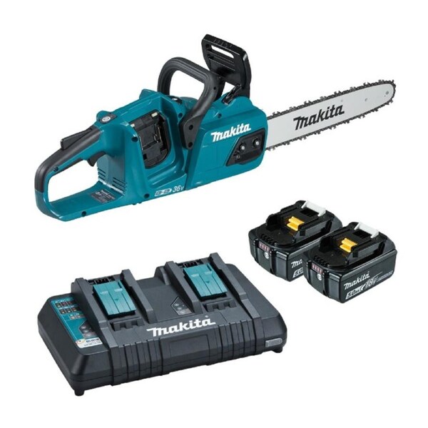 MAKITA 36V (18VX2) BRUSHLESS 2 X 5.0AH 350MM CHAINSAW KIT DUC355PT2
