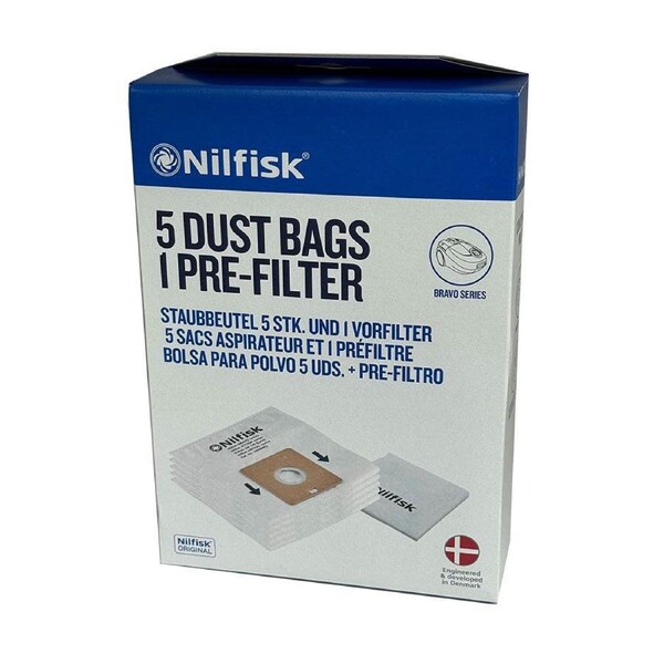 Geniune Nilfisk Action Series Vacuum Cleaner Bags + Filter