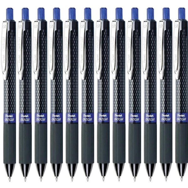 Pentel Oh! K497 Retractable Gel Rollerball Pen 0.7mm Blue Box 12