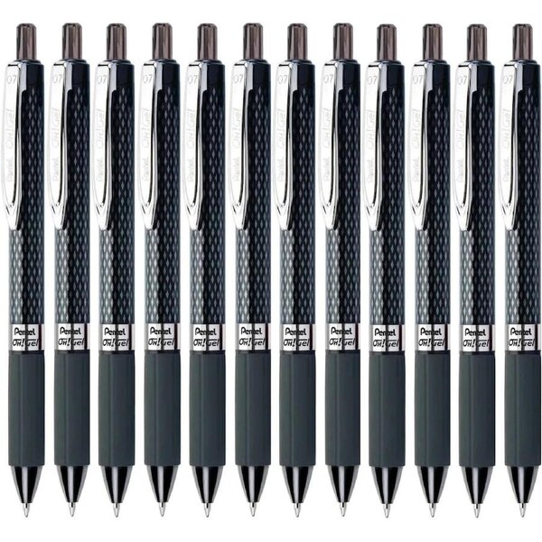 Pentel Oh! K497 Retractable Gel Rollerball Pen 0.7mm Black Box 12