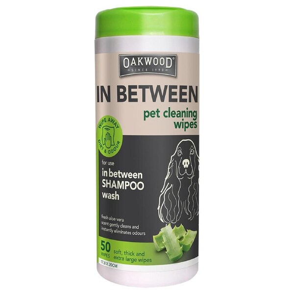 Oakwood In Between Pet Cleaning Wipes 50PK (178 x 200mm)