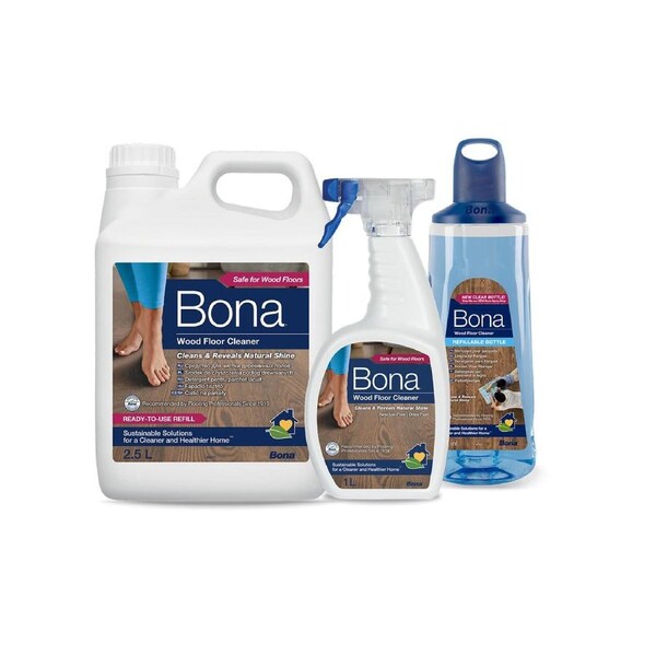 Bona Timber Cleaner Bundle, 2.5L Refill+1L Spray Bottle+850ml Cartridge
